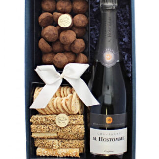 Champagnerpräsent mit Buttertrüffel und Käsegebäck