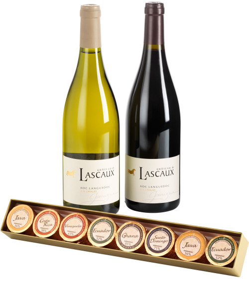 Golddublonen Schokoladenschatz mit Weißwein und...