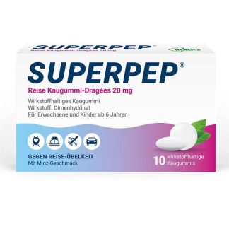 SUPERPEP Reise Kaugummi Dragees 20 mg 10 St *