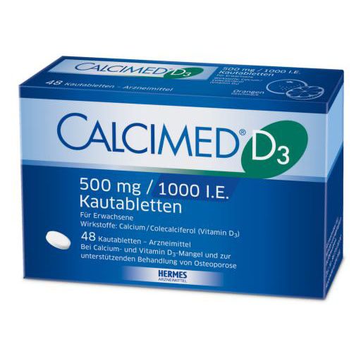 CALCIMED D3 500 mg/1000 I. E. Kautabletten 48 St *