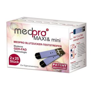 MEDPRO Maxi & mini Blutzucker-Teststreifen 2X25 St