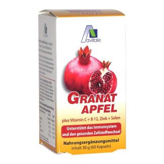 GRANATAPFEL 500 mg plus Vit. C+B12+Zink+Selen Kaps.  60 St