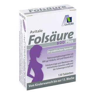 FOLSÄURE 800 Plus B12+Jod Tabletten 120 St