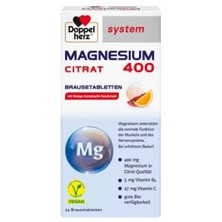 DOPPELHERZ Magnesium 400 Citrat system Brausetabl. 24 St