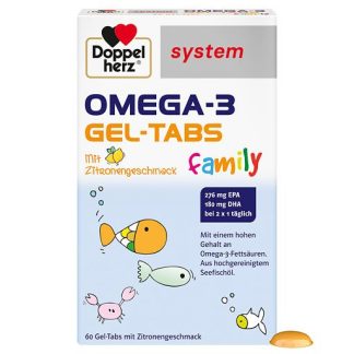 DOPPELHERZ Omega-3 Gel-Tabs family system 60 St