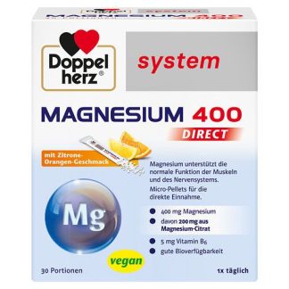 DOPPELHERZ Magnesium 400 DIRECT system Pellets 30 St
