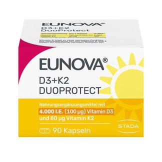 EUNOVA DuoProtect D3+K2 4000 I. E. /80 μg Kapseln 90 St