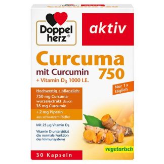 DOPPELHERZ Curcuma 750 Kapseln 30 St
