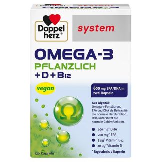 DOPPELHERZ Omega-3 pflanzlich system Kapseln 120 St
