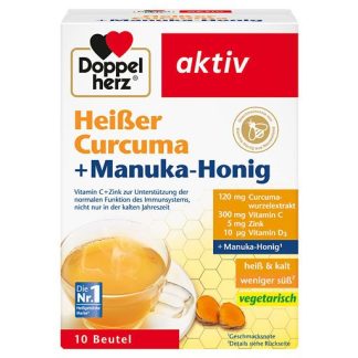 DOPPELHERZ heißer Curcuma+Manuka-Honig Granulat 10 St