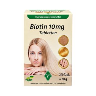 BIOTIN 10 mg hochdosiert vegan Tabletten 240 St