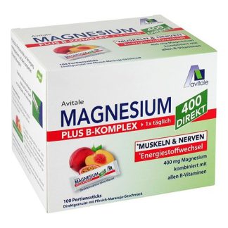 MAGNESIUM 400+B-Komplex direkt Pfir. Mar. Gra. Sticks 100X2.5 g