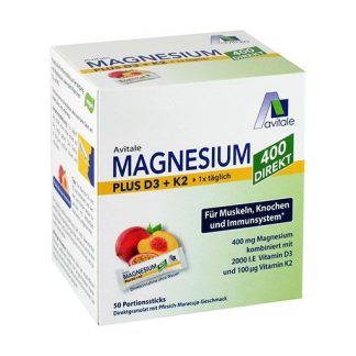 MAGNESIUM 400+D3+K2 direkt Pfir. Maracu. Gra. Sticks 50X2.5 g
