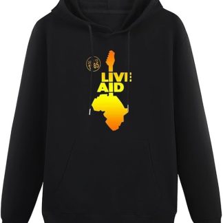 Live Aid Band July 1985 Festival Funny Vintage Gift Hoody Unisex Long Sleeve Hooded with Pocket Black