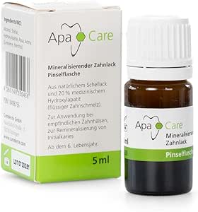 Apa Care Mineralising Tooth Paint with 20% Medical Hydroxyapatite (Liquid Enamel) | Shellac Based | Self-Hardening | Brush Bottle 5 ml