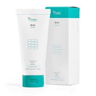 Colibri Cosmetics Activated Carbon Face Mask with 2% BHA Salicylic Acid, Cleans the Face and Reduces the Size of the Pores, Deep Cleansing Mask with Dead Sea Salt, 150 ml, Made in Germany