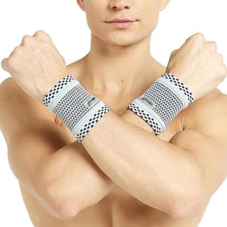 NEOtech Care Wrist Brace - Bamboo Fibre Knitted Fabric - Lightweight, Elastic & Breathable - for Men & Women - Sports, Training, Gym (Grey, 1 Pair, Large)