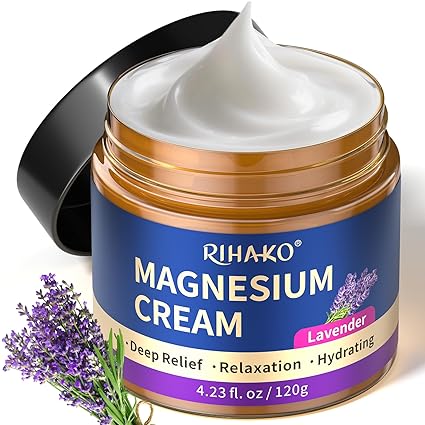 Magnesium Cream for Sleeping, Natural Mg Butter for Muscle Relaxation, Topical Magnesium Cream for Relief of Restless Legs Syndrome, Soothing Butter for Leg Cramps and Muscle Pain, 120 g