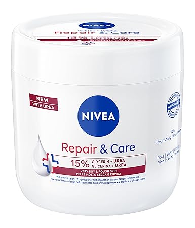 NIVEA Body Cream Repair & Care Urea 400 ml, All-Purpose Cream for Very Dry and Rough Skin, 72h Moisturising Cream, Enriched with 15% Glycerine and Urea