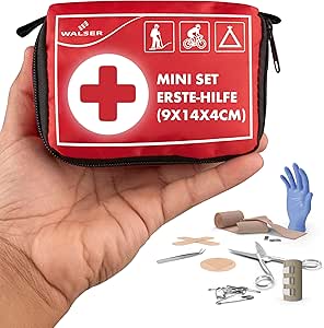 WALSER Premium Mini First Aid Set 2025, Waterproof Emergency Kit Outdoor/Camping/Bike, 31-Piece Travel Pharmacy Set, Compact First Aid Set Outdoor, Mini First Aid Kit 2025, First Aid Kit