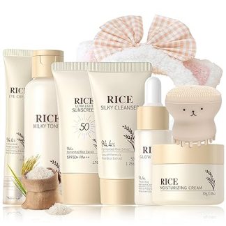 Reis Skin Care Set Gifts for Women - Skincare Set - Face Care Set Moisturising & Skin Elasticity - Beauty Set Teenager Girls - with Toner, Serum, Cream, Headband