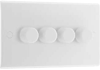 BG Electric 884p Nexus White 4 Gang 2 Way Push Dimmer Switch 250 W