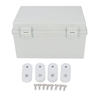 Electrical Junction Box, Grey, Electrical Junction Box, Hinge Lid, ABS Flush-Mounted Terminal Boxes, IP67 Waterproof Electrical Project Box for