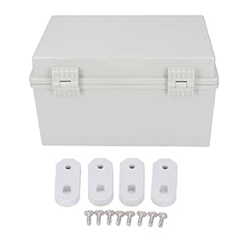 Electrical Junction Box, Grey, Electrical Junction Box, Hinge Lid, ABS Flush-Mounted Terminal Boxes, IP67 Waterproof Electrical Project Box for