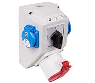 Installationssatz mit Sockel 32A 5P+2x2P+Z (0-1) rot ZI05R442 spamel 5907723003217