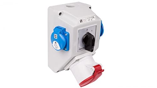 Installationssatz mit Sockel 32A 5P+2x2P+Z (0-1) rot ZI05R442 spamel 5907723003217