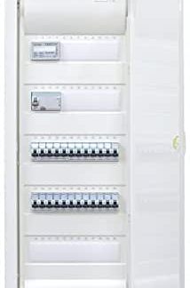 Hager Flush-Mounted Distributor with Counter 5 Rows VU60NC I Ready for Connection Wired with Terminal Block I Equipping Legrand 1x FI 4-Pin + 24x LS B16A