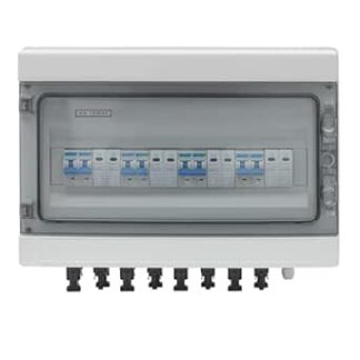 DC1000V Solar Connection Box, 4-in-4 Out DC Isolator Switch, PV Circuit Breaker with Surge Protection, IP65 Waterproof PV System, 4 String Solar PV Connection Box (25A)