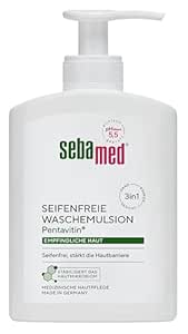 Sebamed Soap Free Wash Emulsion with Dispenser 200 ml, Soap Free Cleansing for Sensitive Skin, Strengthens the Skin Barrier, Suitable for Hands, Face and Body Cleansing