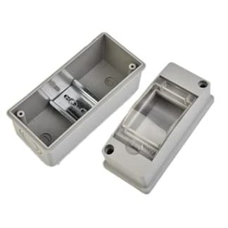 Wet Room Surface-Mounted Distribution Box, IP65 Waterproof Fuse Switch Box, 2 MCB's Fuse Box, 40 A, 30 mA RCD Dustproof, Horizontal Row, Mini Consumer Unit, Plastic (2 Way)