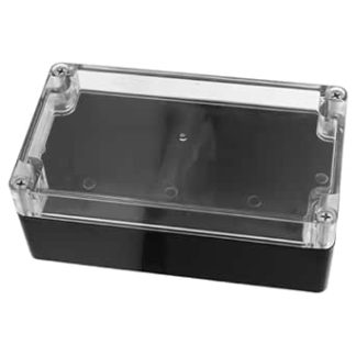 Yardenfun Outdoor Wasserdichte Anschlussbox mit Transparentem Deckel Wetterfeste Schwarze Kabelverteilerbox Staub Feuchtigkeitsgeschützte Elektrogehäuse für Stromüberwachung
