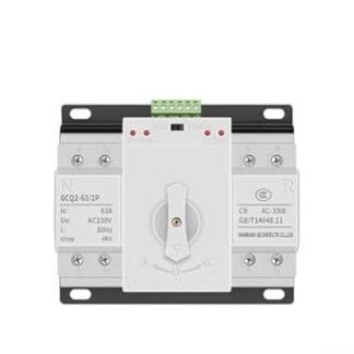 Oniissy Dual Power Automatic Transfer Switch 2P/4P 63A CB Level AC 230V AC 400V 50Hz Home, 2P Transfer Switch, Electrical Switch (2P 63A)