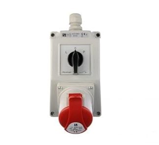 Installation Kit with Socket 32A 4P (L-0-P) Red ZI02R361 spamel 5907723002715