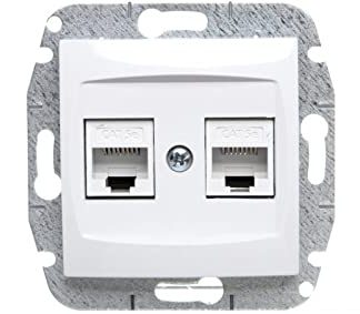 Carla 5901752635050 Computer Socket 2 x RJ45 Cat 5e White 1749-10 Electrical Plastic White