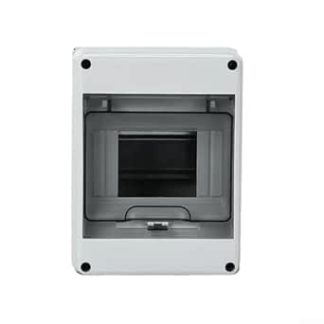 Filteilect Outdoor Waterproof Junction Box IP65 Rated for Mounted Installation 5 Modules Small Fuse Box with Clear Cover ABS Housing for Villas