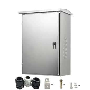 GERSIK Outdoor 304 Stainless Steel Electrical Box Enclosure, IP67 Waterproof Junction Box, Weatherproof Nema Enclosure Box, Wall Mounted Project Boxes for Electronics with Insulation Mounting Plate