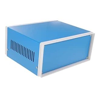 HOMSFOU Box Metal Housing Small Electronic Housing for Electronic Projects Rise White DIY Control Cabinet Housing Electrical Project Case Project Housing Blue