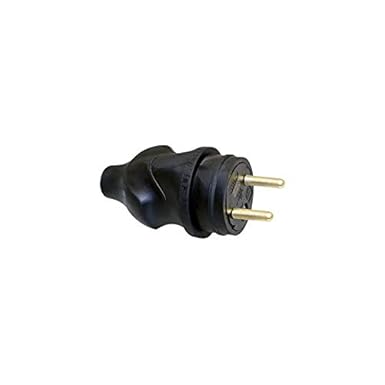 Black Rubber Finish Straight Output Plug 2P+T 16A