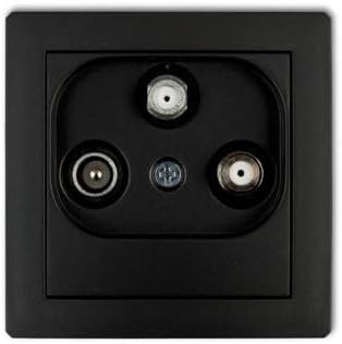 Deco 5903418069858 Antenna Socket 2 Satellite Outlets + TV Matte Black 12DGSN karlik elektrotechnik