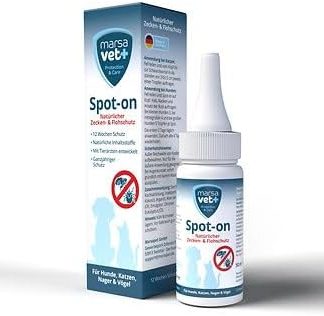 Marsavet Spot-on Natural Tick and Flea Protection for Pets 50ml Flea and Tick Repellent for Cats and Dogs, Birds and Rodents, for All Ages and Breeds