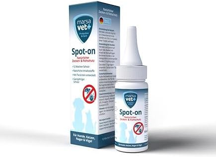 Marsavet Spot-on Natural Tick and Flea Protection for Pets 50ml Flea and Tick Repellent for Cats and Dogs, Birds and Rodents, for All Ages and Breeds
