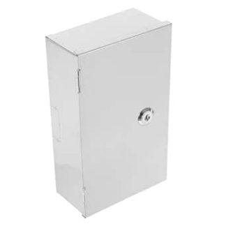 ORFOFE Stainless Steel Sockets Protective Box with Lock Weatherproof Electrical Housing for Indoor and Outdoor Use Anti-Theft Switch Socket Cover Durable Wall Sockets Protection for Living Room
