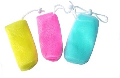 5x Soap Bag for Soap Scum and 2 Children's Cloth Frog and Monkey Massage Soap Net Soap Scum Bag