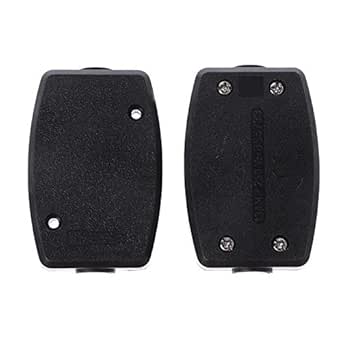 2 x 3 Terminal Junction Box for Power Cable 13A 240V Flex Terminal (Black)