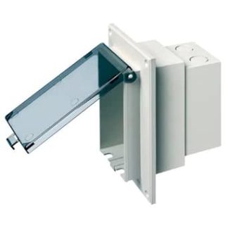 Arlington DBVR1C-1 Outdoor Electrical Box with Weatherproof Cover for Flat Surface Construction, Clear, Vertical/1 Gang Arlington Industries