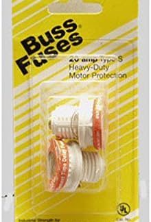 Bußmann Tamper Proof Plug Fuse Dual Element Type S 20 A 125 V/2 Pack